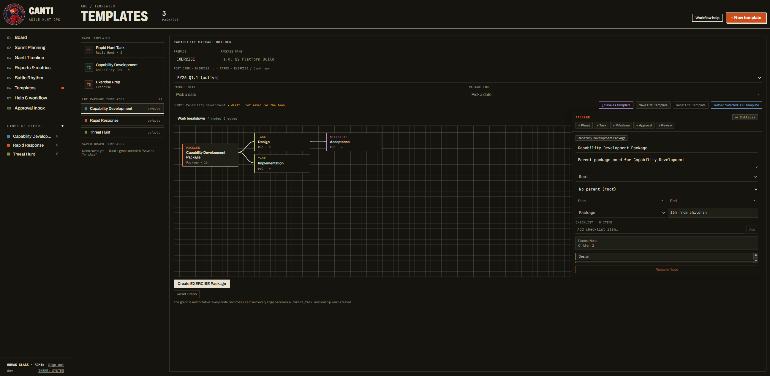 Capability package builder