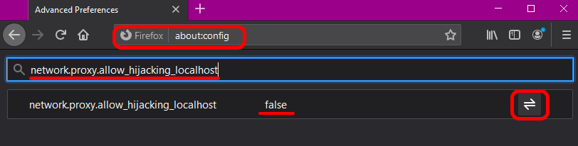 Firefox advanced config